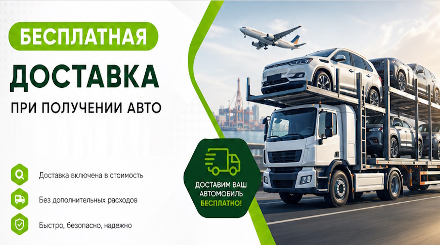 Акция! Бесплатная доставка по Домодедове при получении авто